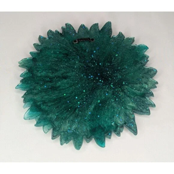 Resin Sunflower Wall Decor - Teal/Green & Black - Picture 2 of 3
